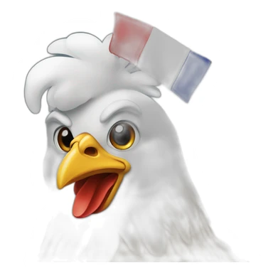 A chiken with a French flag on it sticker