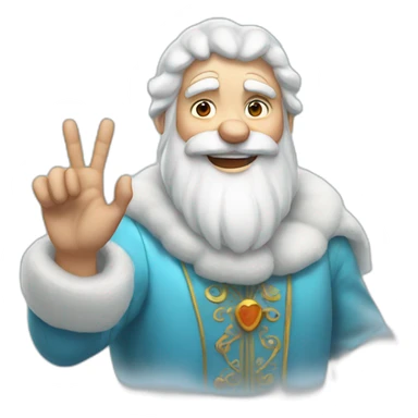 Father Frost shows hand sign of the horns sticker