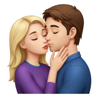public display of affection, couple kissing sticker