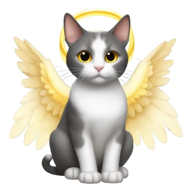 Cat in heaven with halo and wings sticker