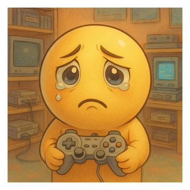 gaming themed sad emoji sticker