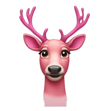 pink reindeer  sticker