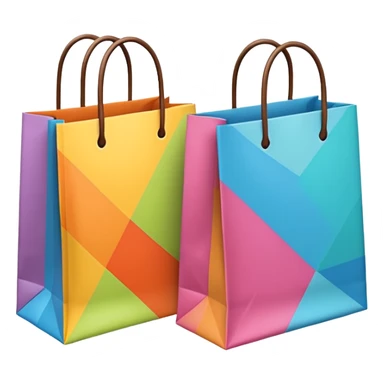 2 aesthetic shopping bag with pattern sticker
