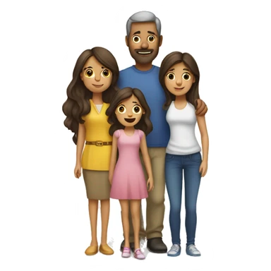 Family-with-father-mother-two-brunettes-daughters sticker