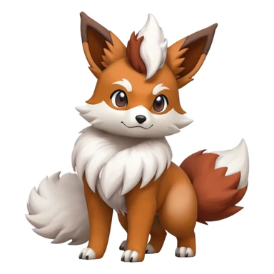 Lycanroc-Eevee-Vulpix-Fakémon-hybrid-creature (full body)  sticker
