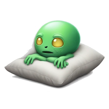 Alien is sleeping on a pillow  sticker