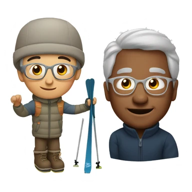 grandfather and grandson ski sticker