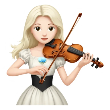 woman playing violin with white dress sticker