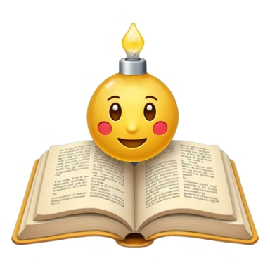 ein buch bzw lernmaterial und obendrüber eine leuchtende glühbirne sticker