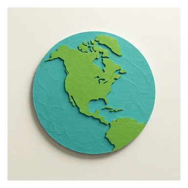 earth globe showing north america sticker