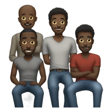 five black guys stand behind a sofa sticker