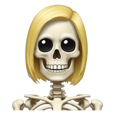 Skeleton with blonde hsir sticker