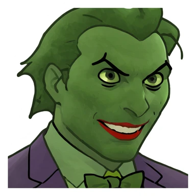 A tired face but a joker sticker