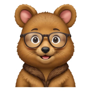 work with desktop quokka wearing glasses sticker