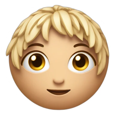 3d sphere with a cartoon childish skin texture with big feminine eyes sticker