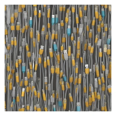 A lot of Unorganized usb cables sticker