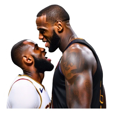 lebron james kissing dwane wade sticker