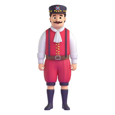 German in traditional Bavarian clothing shrugging sticker