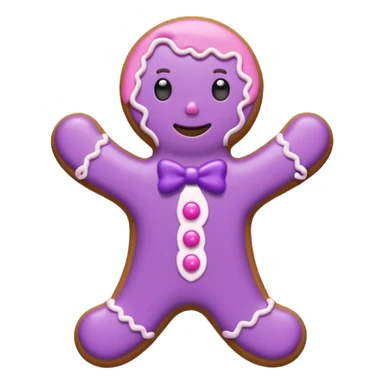 A gingerbread man cute pink and purple sticker