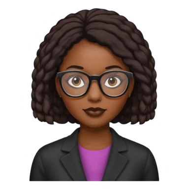 bold and wearing glasess black woman sticker