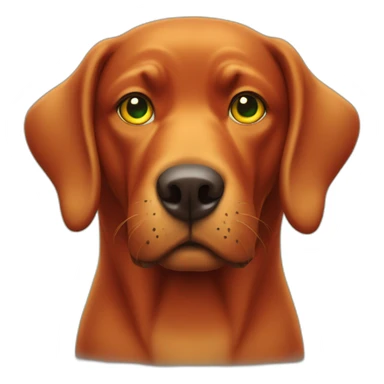 red dog with yellow head and green eyes smoking sticker