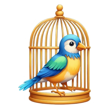 bird in cage sticker