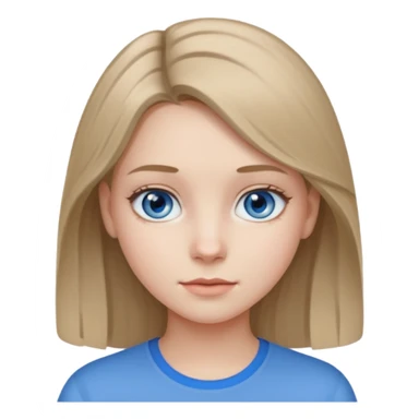 Teen girl with dark blond 1b hair and grey blue eyes and pale skin  sticker