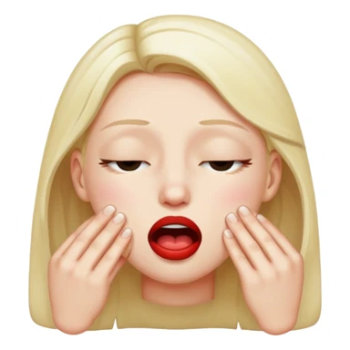 Emoji biting lip with eyes closed sticker