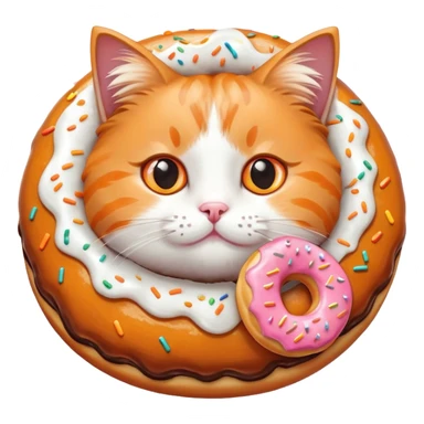 Cat with a donut sticker