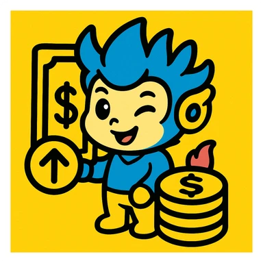 An icon with yellow tone, meaning Finance, request to pay, style like the reference image, use the mascot sticker