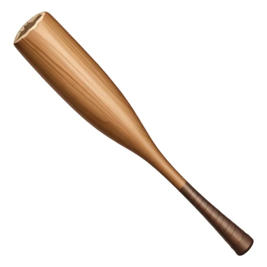 short thick brown baseball bat with subtle wood grain sticker