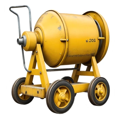 yellow portable cement mixer sticker
