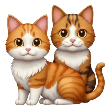 3 cats different colours including brown tabby and white, calico, and ginger and white sticker
