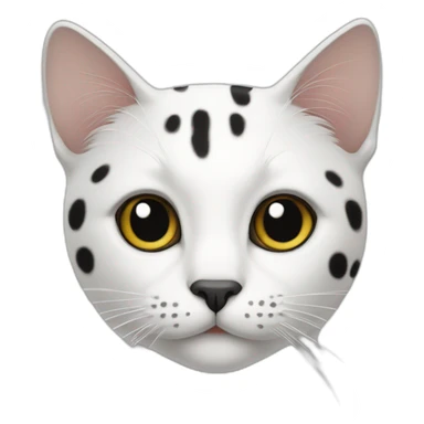 Cat white with blach spots sticker