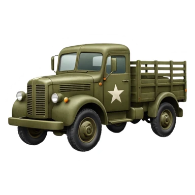 a simplistic rendition of a 1940s military truck sticker