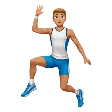 male athlete knee in air jumping sticker