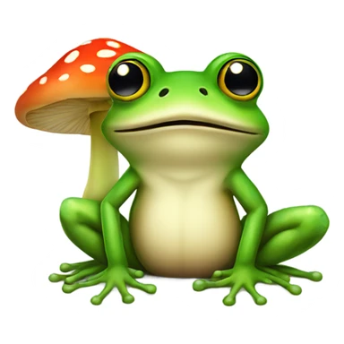 Frog with a mushroom sticker