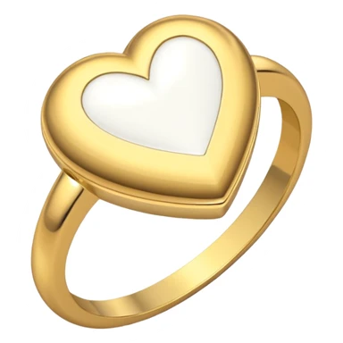 Gold ring with white heart center  sticker
