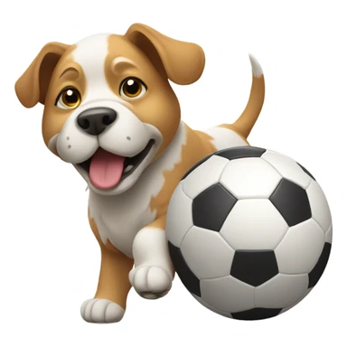 Dog playing soccer sticker