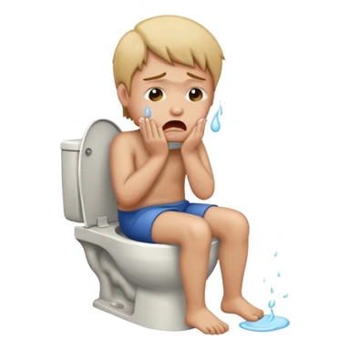 Crying while throwing up on a toilet  sticker