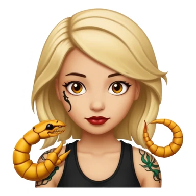 Girl with tattoo, Scorpion zodiac sign. sticker
