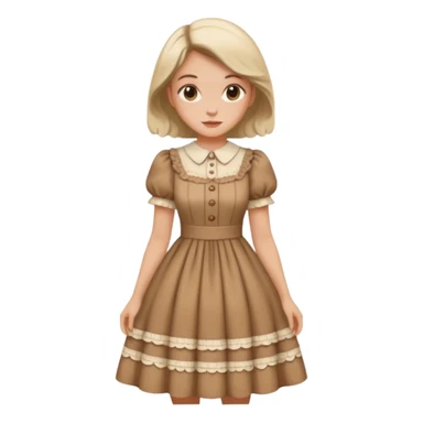 Cottagecore style realistic highly detailed with vintage material dress sticker