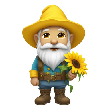Gnome with a sunflower sticker