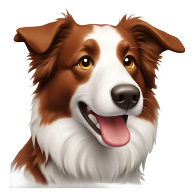 Red and white border collie sticker