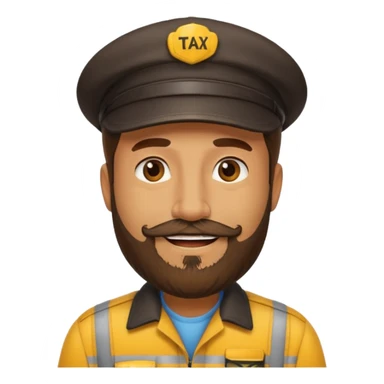 bearded taxi driver sticker