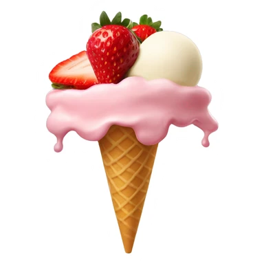 Strawberry and vanilla ice cream mixed sticker