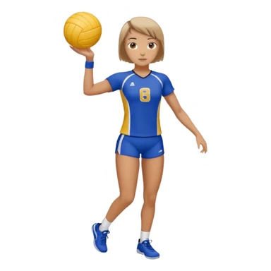 volleyball short hair girl full body sticker