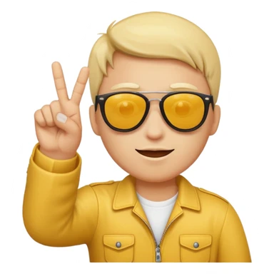 Emoji putting sunglasses down while flipping u off sticker