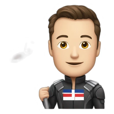 Elon Musk with an French flag  sticker