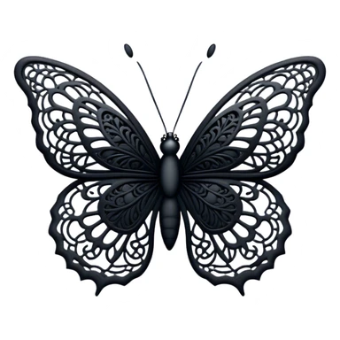 Black lace butterfly sticker